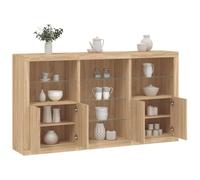 vidaXL Sideboard with LED Lights Sonoma Oak 181.5x37x100 cm