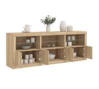 Sideboard with LED Lights Sonoma Oak 181.5x37x67 cm