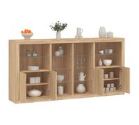 (sonoma oak) vidaXL Sideboard with LED Lights Home Cupboard Side Cabinet Storage Highboard