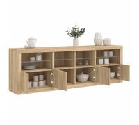 vidaXL Sideboard with LED Lights Sonoma Oak 202x37x67 cm