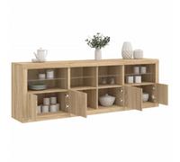 Sideboard with LED Lights Sonoma Oak 202x37x67 cm