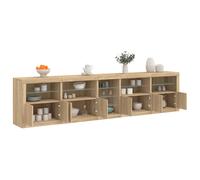 (sonoma oak) vidaXL Sideboard with LED Lights Cupboard Highboard Storage Cabinet Brown Oak