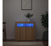 vidaXL Sideboard with LED Lights Sonoma Oak 80x35x75 cm