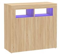 vidaXL Sideboard with LED Lights Sonoma Oak Home Living Room Storage Cabinet