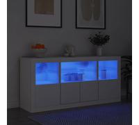 vidaXL Sideboard with LED Lights White 142.5x37x67 cm