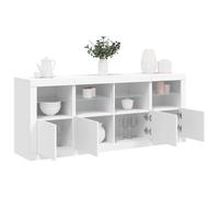 (white) vidaXL Sideboard with LED Lights Home Cupboard Side Cabinet Storage Highboard
