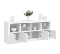 vidaXL Sideboard with LED Lights White 163x37x67 cm UK