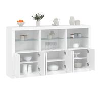 vidaXL Sideboard with LED Lights White 181.5x37x100 cm
