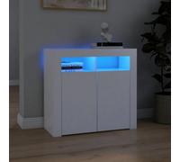 vidaXL Sideboard with LED Lights White Home Living Room Storage Cabinet Unit