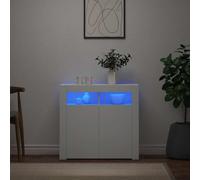 vidaXL Sideboard with LED Lights White 80x35x75 cm, White