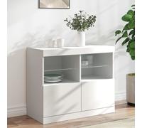 (white) vidaXL Sideboard with LED Lights Cupboard Highboard Storage Buffet Cabinet