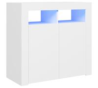 vidaXL Sideboard with LED Lights White Home Living Room Storage Cabinet Unit