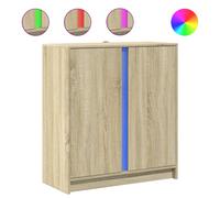 vidaXL Sideboard with LED Sonoma Oak 77x34x85 cm Engineered Wood, Brown