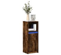 vidaXL Sideboard with LED Smoked Oak 38x34x100 cm Engineered Wood