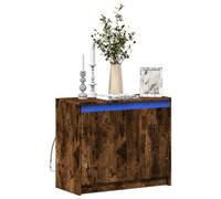 Vidaxl Sideboard With Led Smoked Oak 72X34X61 Cm Engineered Wood