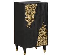 vidaXL Sideboard with Shelf Black 40 x 33 x 75 cm Solid Mango Wood