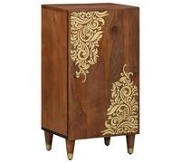 vidaXL Sideboard with Shelf Brown 40 x 33.5 x 75 cm Solid Mango wood, Living Room Storage, Multifunctional Unit, Rectangular Design, Mango Wood Sideboard, Modern Aesthetic Organizer, Minimalist Decor