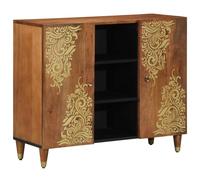 vidaXL Sideboard with Shelf Brown 90 x 33 x 75 cm Solid Mango Wood