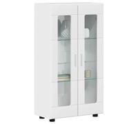vidaXL Sideboard with Shelf FLORIN High Gloss White 55.5 x 29 x 100 cm, Stylish, Rectangular Wooden Cabinet, Ample Storage Solution for Home, Office, Contemporary Design for Living Space
