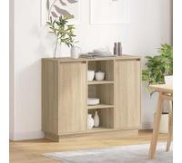 vidaXL Sideboard with Shelf Sonoma Oak 90 x 32 x 75 cm Engineered wood, Ample Storage, Modern Sideboard, Rectangular Furniture, Stylish Solution for Dining Room and Living Space Organization