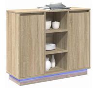 vidaXL Sideboard with Shelf Sonoma Oak 90 x 32 x 75 cm Engineered wood, Ample Storage, Modern Sideboard, Rectangular Furniture, Stylish Solution for Dining Room and Living Space Organization