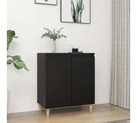 vidaXL Sideboard with Solid Wood Legs Black 60x35x70 cm Engineered Wood UK HOT