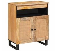 vidaXL Sideboard with Storage Brown 60 x 33.5 x 75 cm Solid Mango Wood, Dining Room, Rectangular, Modern, Durable, Spacious Design for Family Gatherings, Elegant Look, Easy Maintenance, Fit