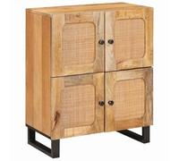 vidaXL Sideboard with Storage Brown 60 x 33.5 x 75 cm Solid Mango Wood, Dining Room, Rectangular, Modern, Durable, Elegant Design, Sleek Finish, Functional Furniture, Ideal for Small Spaces