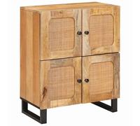 vidaXL Sideboard with Storage Brown 60 x 33 x 75 cm Solid Mango Wood, Modern Rec
