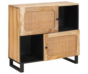 vidaXL Sideboard with Storage Brown 80 x 33 x 75 cm Solid Mango Wood, Elegant Re