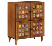 vidaXL Sideboard with Storage Walnut 60 x 33 x 75 cm Solid Mango Wood