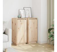 Vidaxl Sideboards 2 Pcs 31.5X34X75 Cm Solid Wood Pine