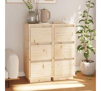 Vidaxl Sideboards 2 Pcs 32X34X75 Cm Solid Wood Pine
