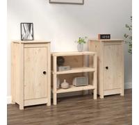 vidaXL 2x Solid Wood Pine Sideboards Wooden Cabinet Home Organiser Cupboard