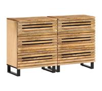 vidaXL Sideboards 2 pcs 60x34x75 cm Solid Wood Rough Mango