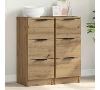 Vidaxl Sideboards 2 Pcs Artisan Oak 30X30X70 Cm Engineered Wood