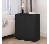 Vidaxl Sideboards 2 Pcs Black 30X30X70 Cm Engineered Wood, Black