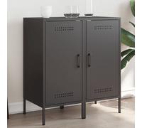 vidaXL Sideboards 2 pcs Black 36x39x79 cm Steel