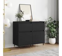 vidaXL Sideboards 2 pcs Black 40x35x70 cm Engineered Wood