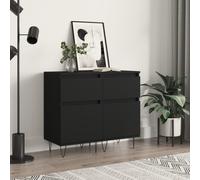 vidaXL Sideboards 2 pcs Black 40x35x70 cm Engineered Wood