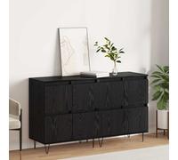 vidaXL Sideboards 2 pcs Black oak 120 x 35 x 70 cm Engineered wood