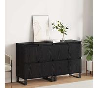 vidaXL Sideboards 2 pcs Black oak 120 x 35 x 70 cm Engineered wood