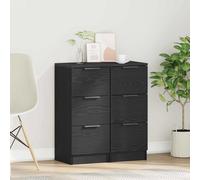 vidaXL Sideboards 2 pcs Black oak 30 x 30 x 70 cm Engineered wood