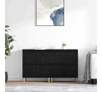 vidaXL Sideboards 2 pcs Black Oak 60 x 35 x 70 cm Engineered Wood