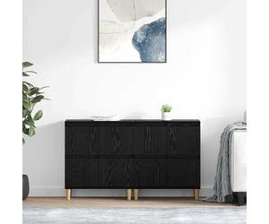vidaXL Sideboards 2 pcs Black Oak 60 x 35 x 70 cm Engineered Wood