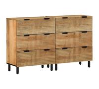 vidaXL Sideboards 2 pcs Brown 60x33x75 cm Solid Wood Mango cabinet cupboard