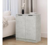 Concrete Grey Sideboards Set of 2, Engineered Wood, 30x30x70 cm, Modern Storage
