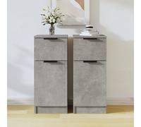 vidaXL Sideboards 2 pcs Concrete Grey 30x30x70 cm Engineered Wood