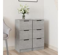 Vidaxl Sideboards 2 Pcs Concrete Grey 30X30X70 Cm Engineered Wood