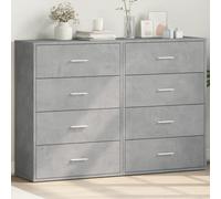 vidaXL Sideboards Storage Cupboard Cabinet 2 pcs Concrete Grey Engineered Wood